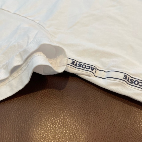 Lacoste White Short Sleeve Regular Fit Side Logo T Shirt - Picture 10 of 16
